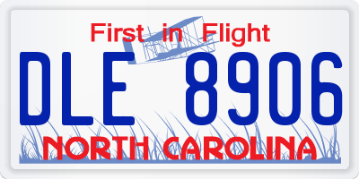 NC license plate DLE8906