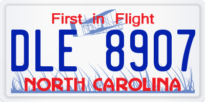 NC license plate DLE8907