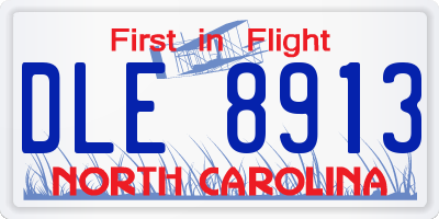NC license plate DLE8913