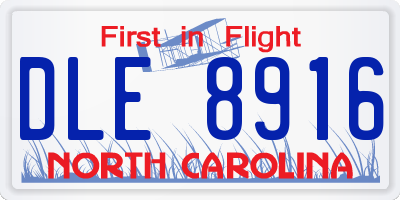 NC license plate DLE8916