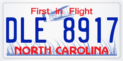 NC license plate DLE8917