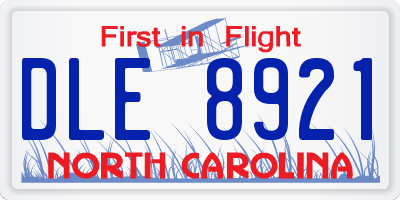 NC license plate DLE8921