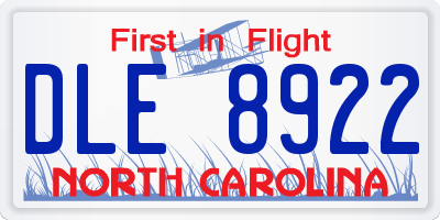 NC license plate DLE8922