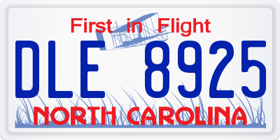 NC license plate DLE8925
