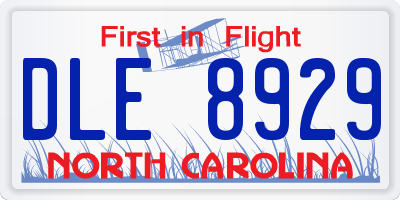 NC license plate DLE8929