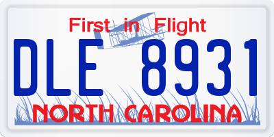 NC license plate DLE8931