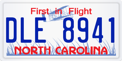 NC license plate DLE8941
