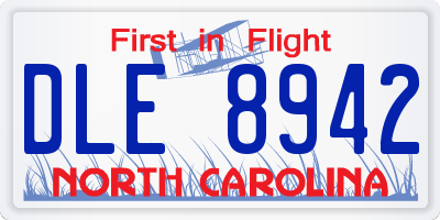 NC license plate DLE8942