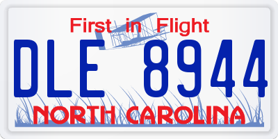 NC license plate DLE8944