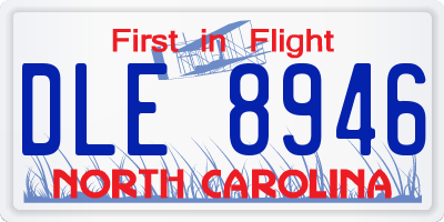 NC license plate DLE8946