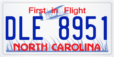 NC license plate DLE8951