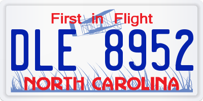 NC license plate DLE8952