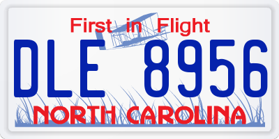 NC license plate DLE8956