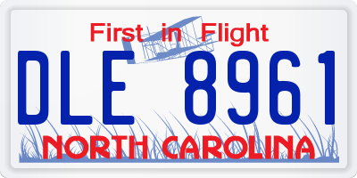 NC license plate DLE8961