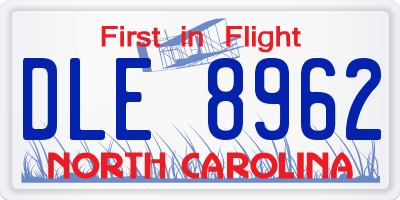 NC license plate DLE8962