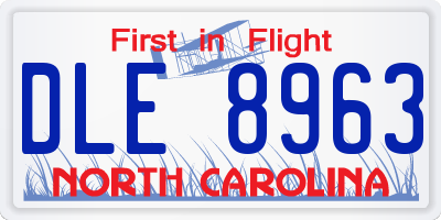 NC license plate DLE8963