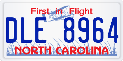 NC license plate DLE8964