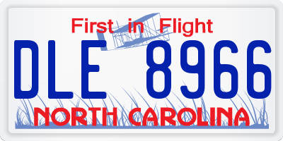 NC license plate DLE8966