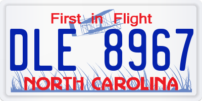 NC license plate DLE8967