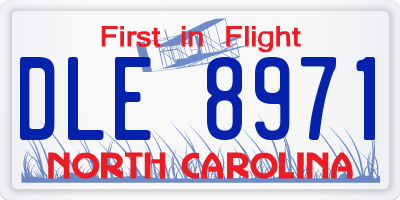 NC license plate DLE8971