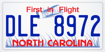 NC license plate DLE8972