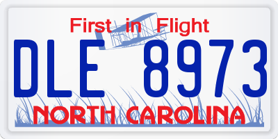 NC license plate DLE8973