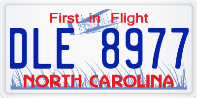 NC license plate DLE8977