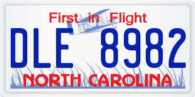 NC license plate DLE8982