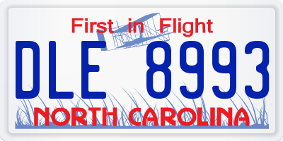 NC license plate DLE8993