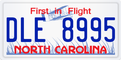 NC license plate DLE8995