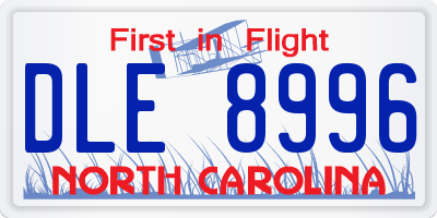 NC license plate DLE8996
