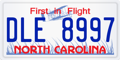 NC license plate DLE8997