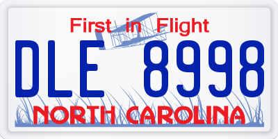 NC license plate DLE8998