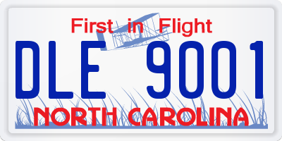 NC license plate DLE9001