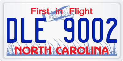 NC license plate DLE9002