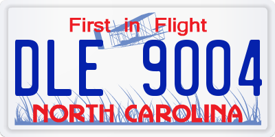 NC license plate DLE9004