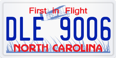 NC license plate DLE9006