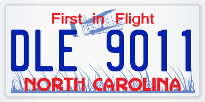 NC license plate DLE9011
