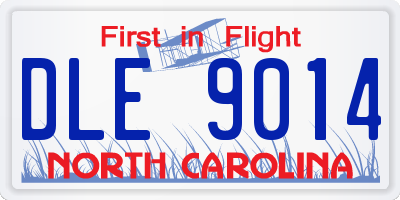 NC license plate DLE9014