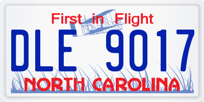 NC license plate DLE9017