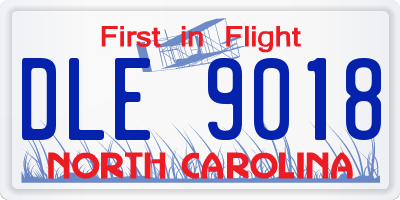 NC license plate DLE9018