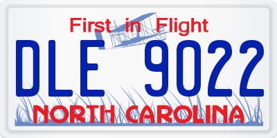 NC license plate DLE9022