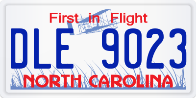 NC license plate DLE9023