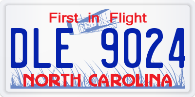 NC license plate DLE9024