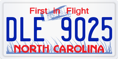 NC license plate DLE9025
