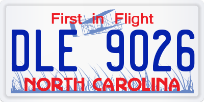 NC license plate DLE9026