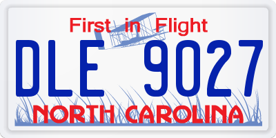 NC license plate DLE9027