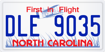 NC license plate DLE9035
