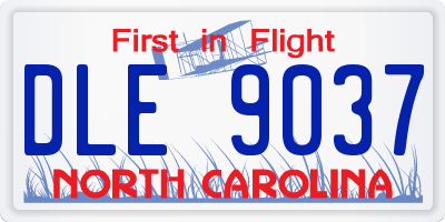 NC license plate DLE9037