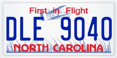 NC license plate DLE9040